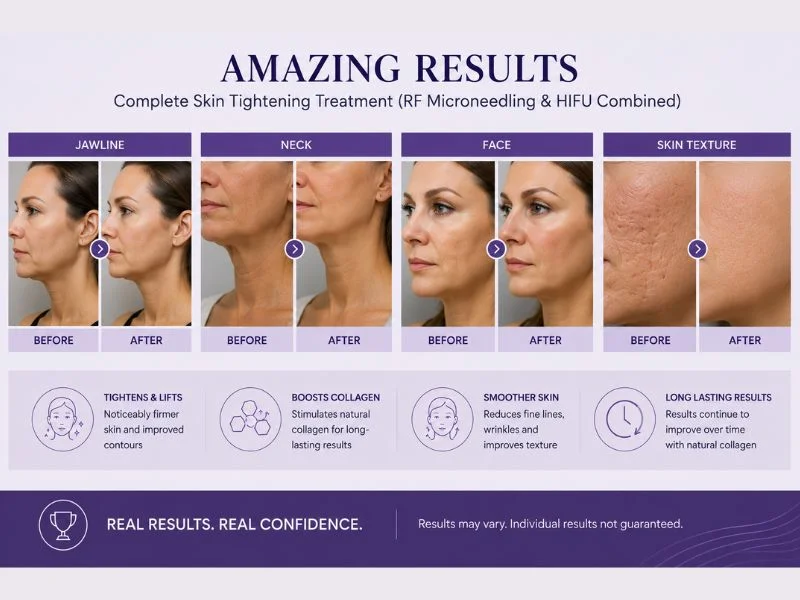 Before and after complete skin tightening treatment Ayr results