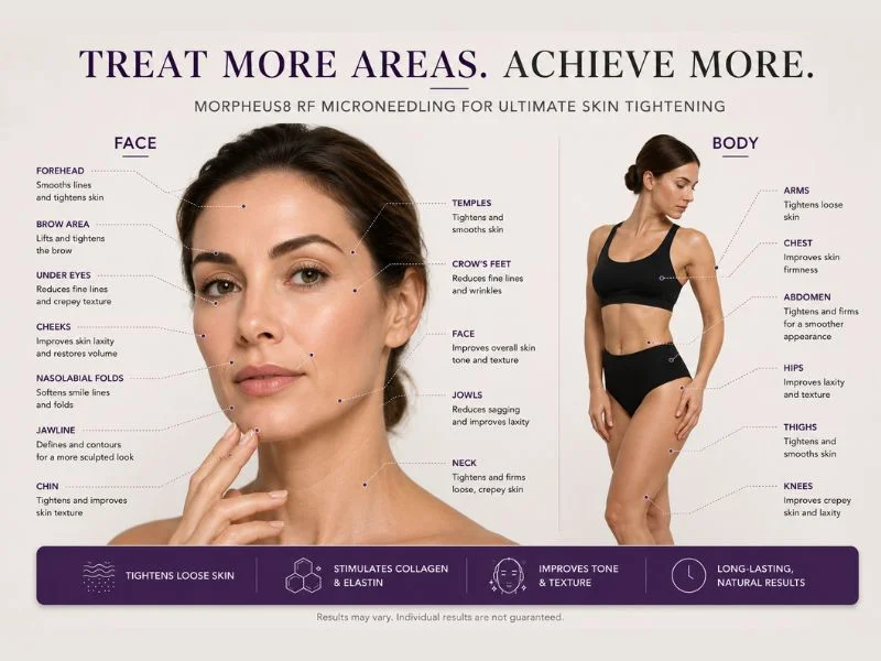Total Skin tightening treatment Ayr areas of the body and face that can be treated